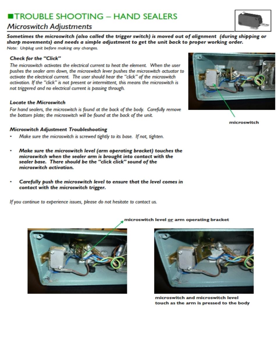 Troubleshooting hand sealers